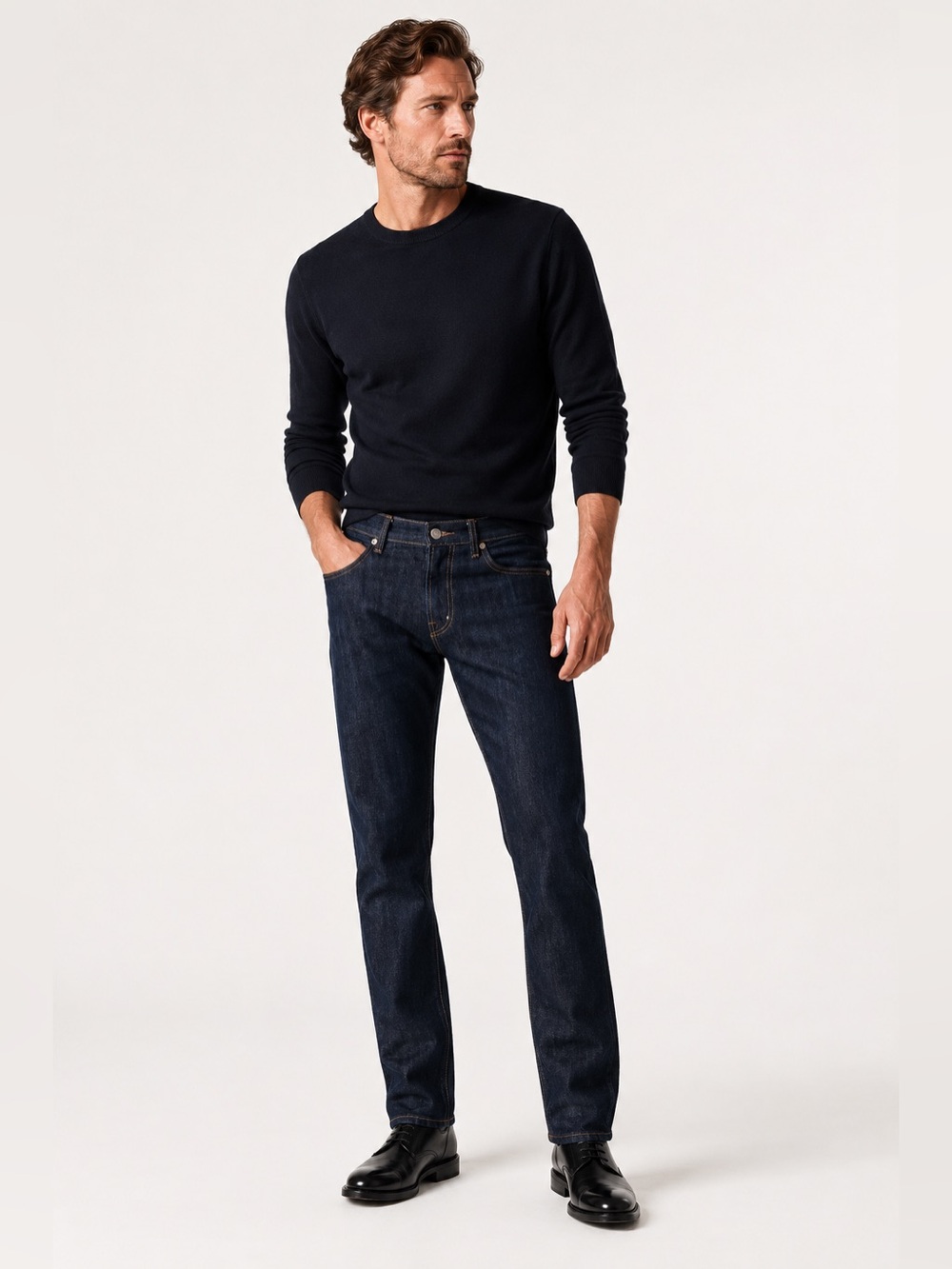 SoSo Custom Made Dark Wash Raw Denim Straight Fit Button Fly Jeans 
Size 30